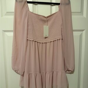 Wilfred Aritzia Blush Pink Tempest Mini Dress NWT